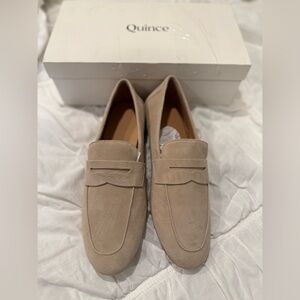 Quince Italian Leather Almond Loafers for Women
